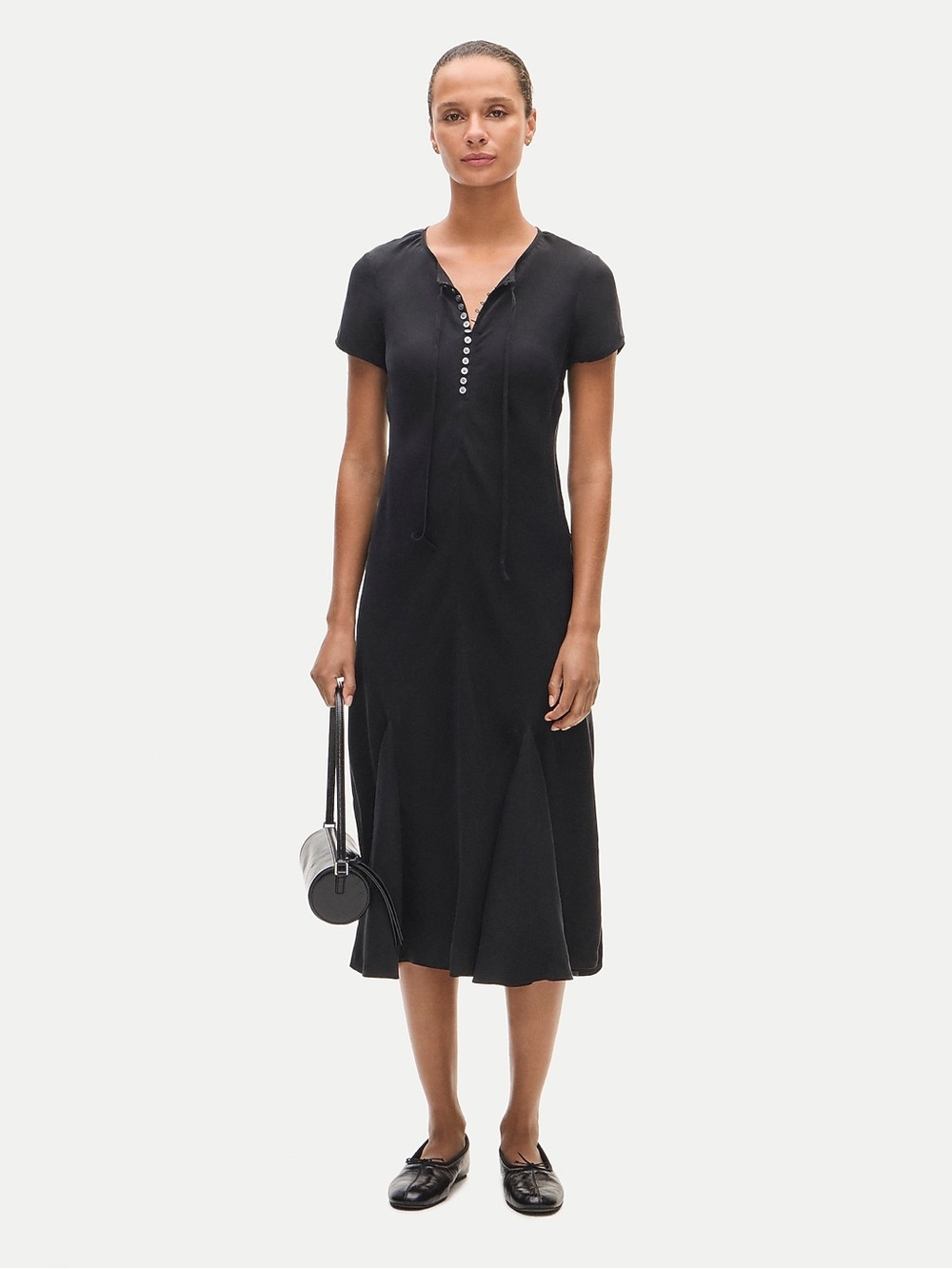 J. Crew Natasha slip dress in cupro blend in Black Size 4 NWT
